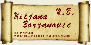 Miljana Borzanović vizit kartica